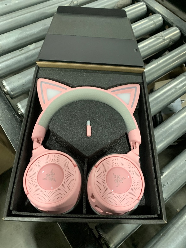 Photo 1 of Razer Kraken Kitty V3 Pro Wireless RGB Gaming Headset: Chroma RGB Kitty Ears - 2.4 GHz, Bluetooth 5.3, USB A - Super Wideband Mic - 40mm Drivers - THX Spatial Audio - Comfortable Ear Cushions - Pink