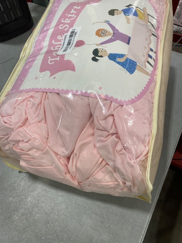 Photo 1 of 6 Pack 6ft Pink Spandex Table Cloths for Rectangle Tables Wrinkle Free Pink Rectangle Tablecloths Stretch Fitted Table Cover with Skirt for Baby Shower Girl Birthday Party Wedding Banquet Buffet