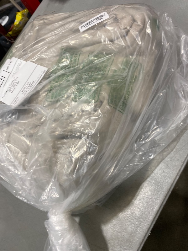 Photo 1 of 108 Inch Pinch Pleat Blackout Curtains 108 Inches Long for Bedroom Neutral Farmhouse 100% Black Out Room Darkening Burlap Thick Linen Double Layer Pleated Curtain 2 Panels Set Oatmeal Beige Sand