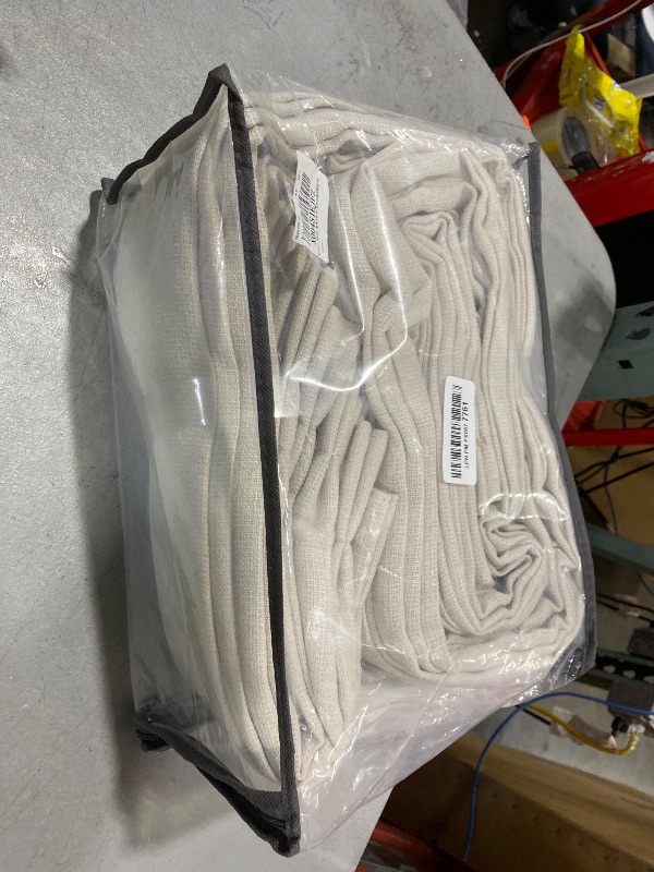 Photo 1 of Pinch Pleated Blackout 102 Inch Curtains 70 Inch Wide Linen Dual Layer Soundproof Farmhouse Bedroom Window Curtains for Living Room Cream Natural Hooks Rings Back Tab 100% Black Out Drapes 1 Panel