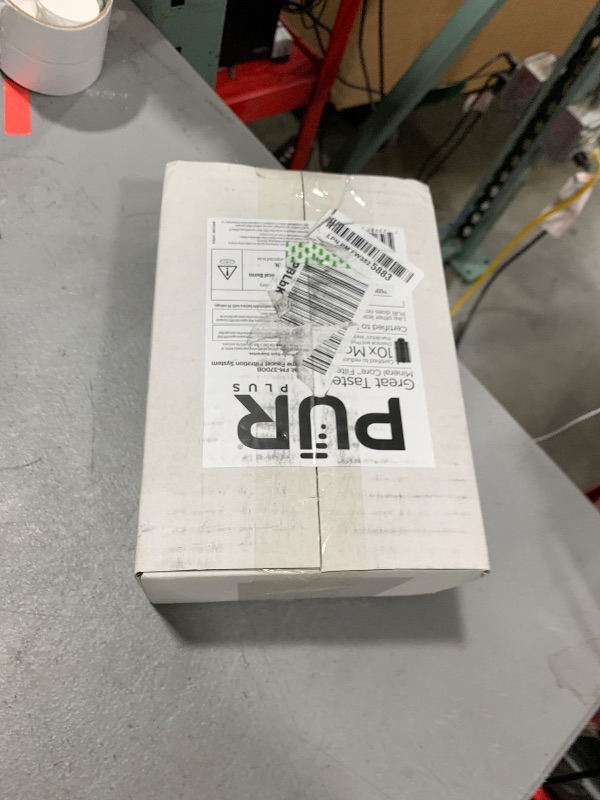 Photo 1 of PUR PLUS Vertical Faucet Mount Water Filtration System, Lead-Reducing Filter, Great-Tasting Water, Easy Install, Lasts 100 Gallons, Compatible with Sinks with External Aerators, Chrome