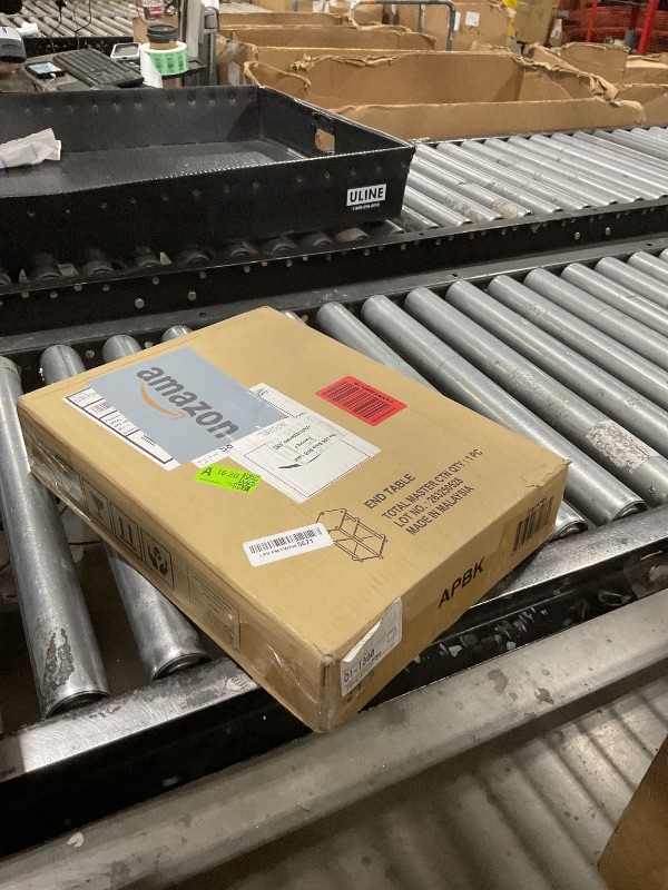 Photo 1 of **DAMAGED** Furinno JUST Side Table, 3-Tier End Table, Open Shelves Night Stand, Bedside Table, Toolless Assembly, for Living Room, Bedroom, Bathroom, Amber Pine