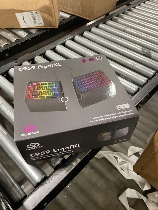 Photo 1 of Cloud Nine ErgoTKL Ergonomic Tenkeyless Mechanical Keyboard for PC – Kailh Brown – TKL RGB Backlit Ergo Split Key Board