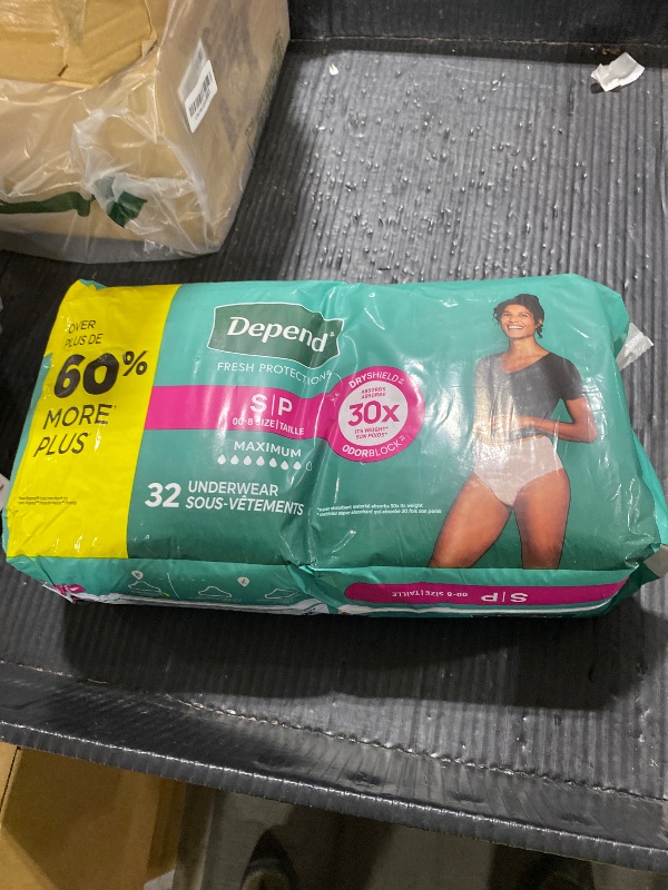 Photo 1 of Depend Fresh Protection Adult Diapers, Incontinence & Postpartum Bladder Leak Underwear for Women, Disposable, Maximum, Small, Blush, 32 Count, Packaging May Vary