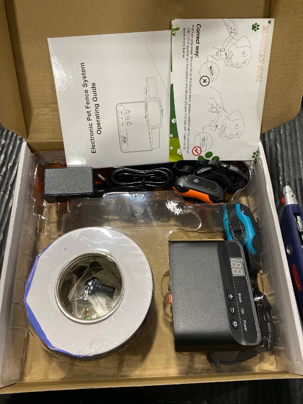 Photo 1 of PcEoTllar Electric Fence for Dogs, Electric Dog Fence System, 2 Water Resistant Collar Receiver, with 656Ft Underground/Aboveground Boundary Wire, for Small Medium Large Dogs