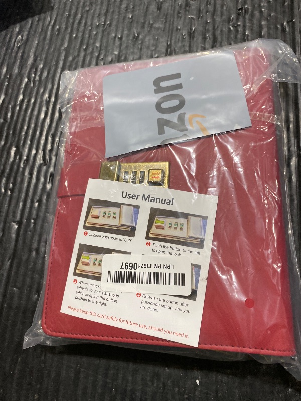 Photo 1 of A5 Password Book with Combination Lock & Alphabetical Tabs, 302 Pages Leatherette Hardcover Internet Address & Password Organizer Logbook, Large Print, Refillable, 576 Entries, for Seniors