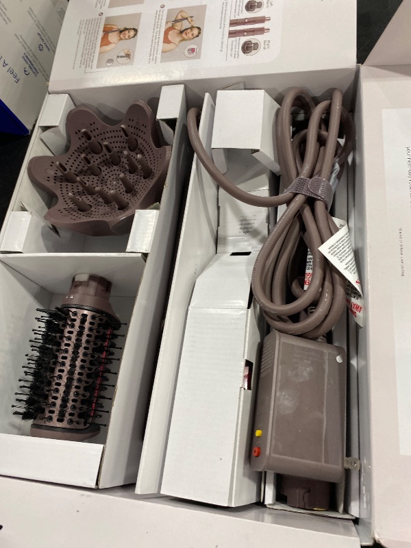 Photo 1 of Shark FlexFusion Hair Straightener & Powerful Dryer with Diffuser, Fusion Hair Brush, Ceramic Air Styler with Auto-Wrap Curlers, Ceramic Plates, Cosmic Blush HD642S