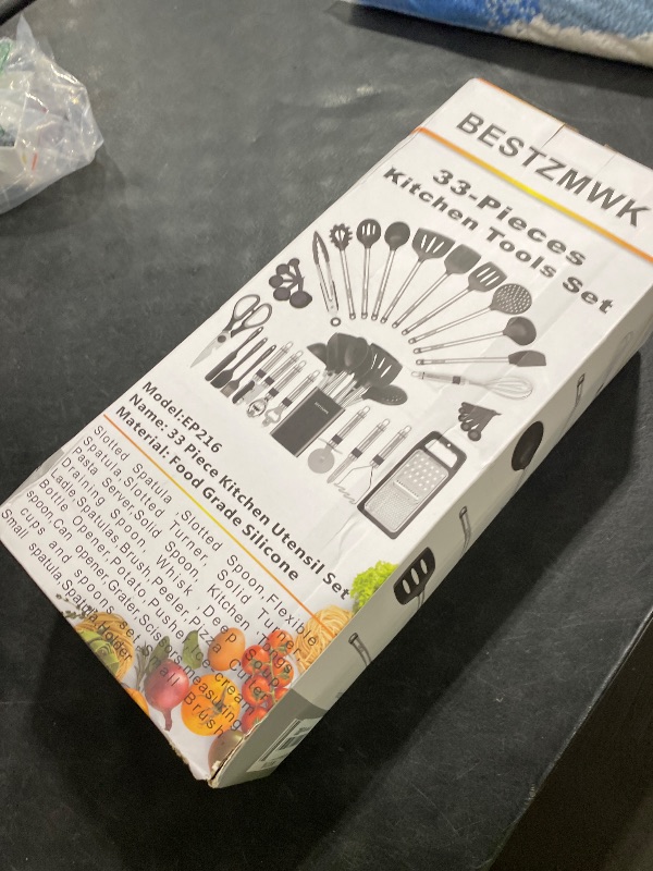 Photo 1 of Kitchen Utensil Set-Silicone Cooking Utensils-33 Kitchen Gadgets & Spoons for Nonstick Cookware-Silicone and Stainless Steel Spatula Set-Best Kitchen Tools, Useful Pots and Pans Accessories