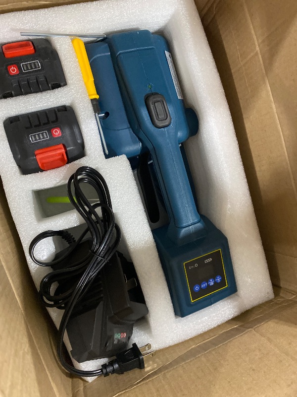 Photo 1 of GROWNEER Electric Strapping Machine with LCD Screen, Automatic Portable Strapping Tool for 0.51"-0.63" PP PET Straps, 2 x 4000mAh Batteries, Digital Display Tensioner for Packaging Boxes and Pallets