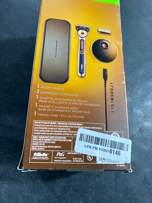 Photo 1 of Gillette Heated Razor for Men, Deluxe Travel Shave Kit by GilletteLabs, 1 Handle, 2 Blade Refills, Charging Dock, Case