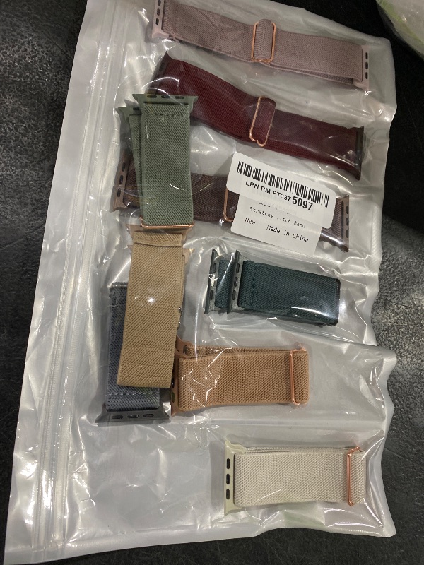 Photo 1 of 10 Pack Stretchy Bands Compatible with Apple Watch Band 40mm 38mm 41mm 42mm 44mm 45mm 46mm 49mm Women Men, Water-Resistant Solo Loop Elastic Sport Straps for iWatch Series 11 10 9 8 7 6 5 4 3 SE Ultra