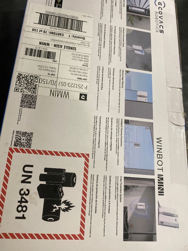 Photo 1 of ECOVACS WINBOT Mini Window Cleaning Robot - Compact Design, Dual Nozzles with Ultrasonic Spray, 9-Stage Protection System, Intelligent Path Planning, 3 Cleaning Modes, Anti-Slipping System