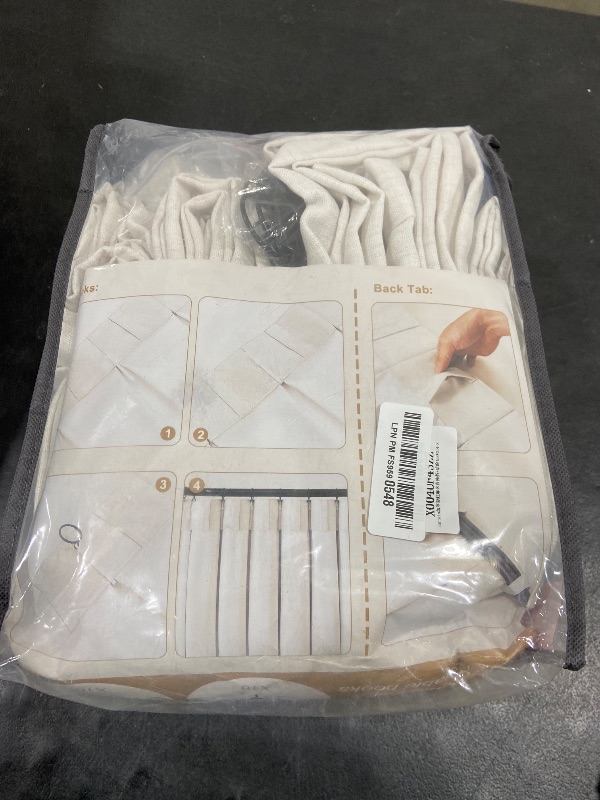 Photo 1 of Beige White 60 Inch Wide Light Filtering Curtains 84 Inches Long for Sliding Glass Door 2 Panel Set, Memory Trained Pinch Pleated Thick Natural Linen Semi Sheer Drapes Privacy Farmhouse Window Curtain