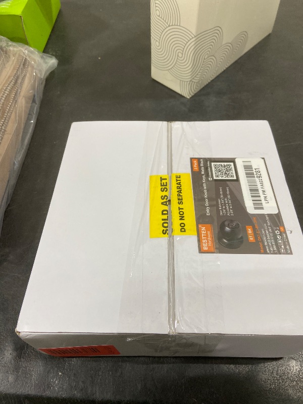 Photo 1 of [3 Pack] BESTTEN Keyed Entry Door Knob, Entrance Door Lock, Keyed Different, Standard Ball, Matte Black