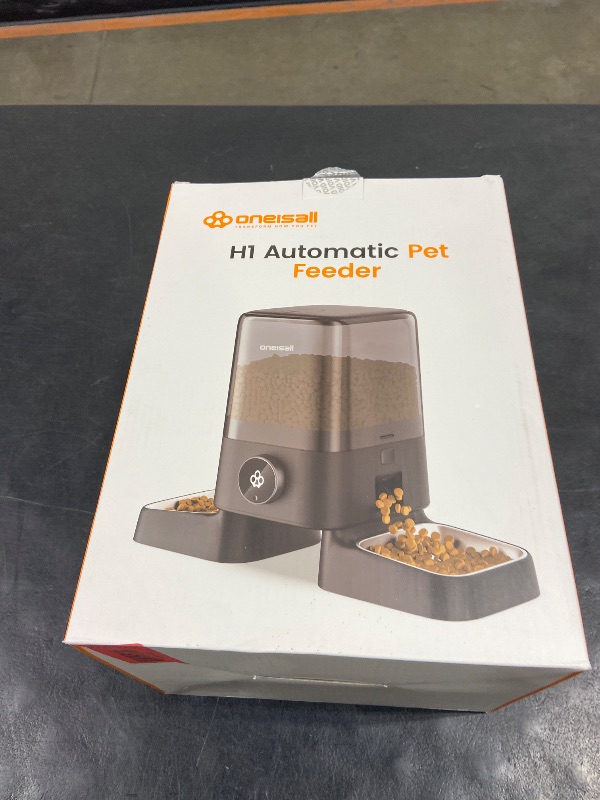 Photo 1 of oneisall Automatic Cat Feeder for 2 Cats, 20 Cups/5L Auto Cat Feeder, Automatic Cats Food Dispenser for Small Pets Indoor, Timed Pet Feeder for Dry Food