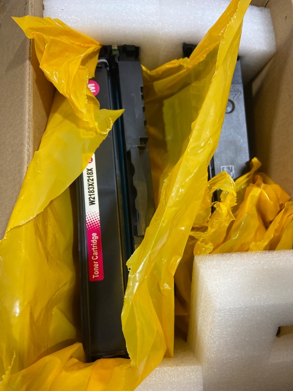 Photo 1 of 218X Toner Cartridges 4 Pack with Chip Replacement for HP 218X W2180X 218A W2180A for Color LaserJet Pro MFP 3301fdw 3301 3201dw 3301sdw 3301cdw Printer Ink (B/C/Y/M Color)