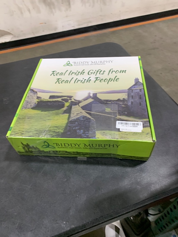 Photo 1 of Biddy Murphy 100% Irish Wool Plaid Throw Blanket — Soft Warm Heirloom Quality, Made in Ireland, 54" x 71", Cream Baby Blue and Green Block Check