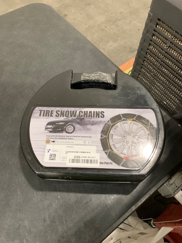 Photo 1 of Snow-Chains Easy Install Tire-Chains, One-Pull Fit Design Tire Snow Chains for Passenger Cars, Sedan, SUVs, Emergency Winter Tire Traction Car Tires 215 225 235 245 255 265 - Set of 2 (KN120)