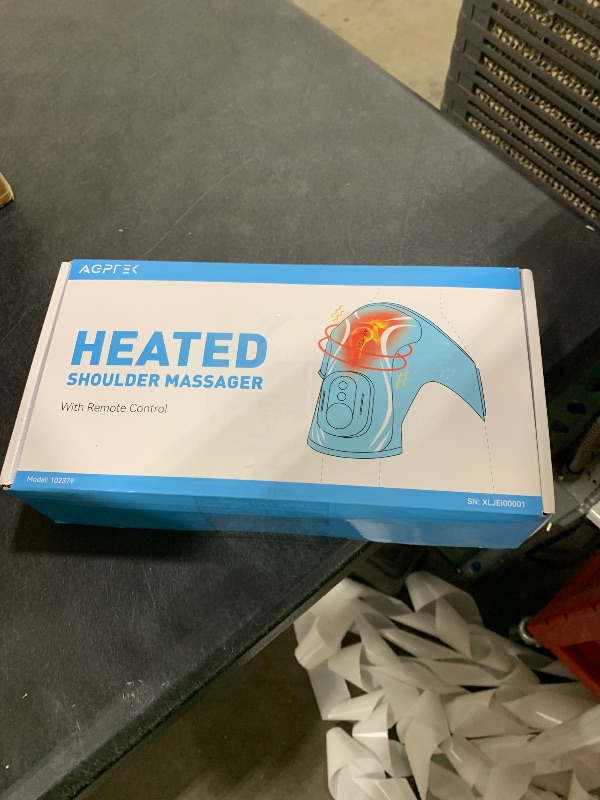 Photo 1 of AGPTEK Cordless Shoulder Heating Pad with Magnetic Detachable Remote, 4-Motor Vibration Heating Shoulder Massage Wrap, Heated Shoulder Massager Support Brace for Rotator Cuff Pain Relief Men, Black