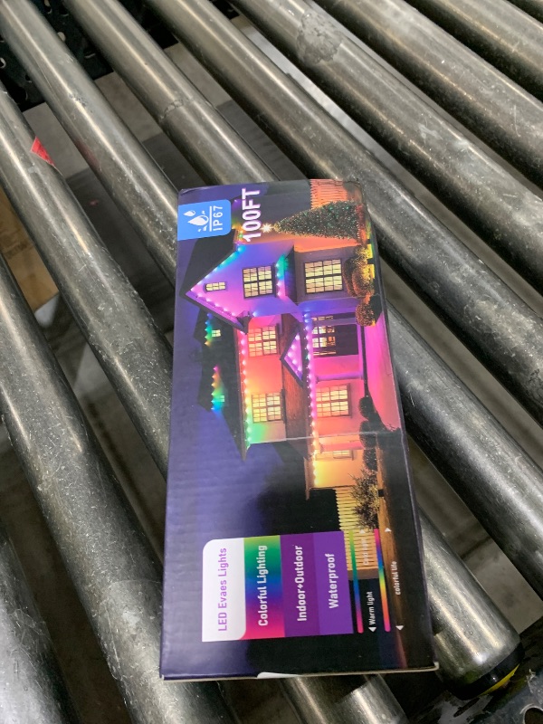 Photo 1 of 100FT Permanent Outdoor Lights for House, 2025 RGB LED Waterproof Christmas Lights Outdoor with Smart APP Remote Control, Outside Eaves Lighting House Decor for Holiday, Halloween, Roof, Party, Daily