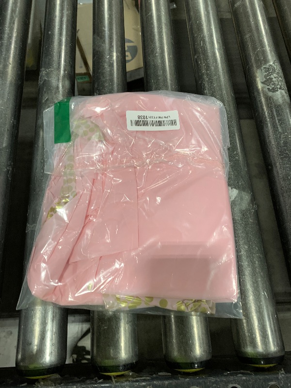 Photo 1 of 1 Pack Pink and Gold Plastic Tablecloth for Parties, Pink Disposable Table Cloth for Rectangle Tables, Gold Stamping Dot Confetti Light Pink Tablecloth for Birthday Wedding Baby Shower Party, 54x108"