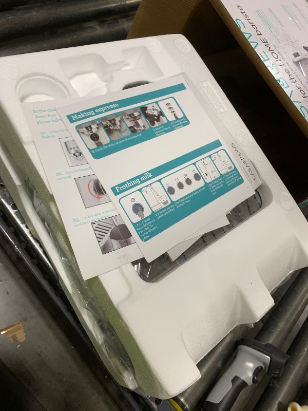 Photo 1 of CASABREWS 3700 Essential Espresso Machine 20 Bar, Stainless Steel Cappuccino & Latte Machine with Steam Frother for Home, 43.9oz Water Tank, Coffee Gift for Women & Men, Silver