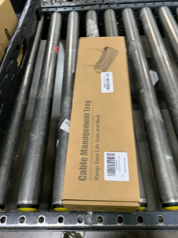 Photo 1 of [Upgraded] Under Desk Cable Management Large, Cinati 16" Cable Management Box for Table Thickness up to 3", Wire Cord Organizer with Clamp No Drill, No Damage to Desk (White)