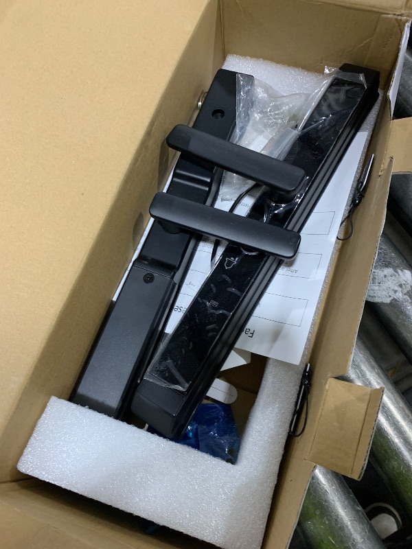 Photo 1 of Sliding Door Smart Lock, Sliding Glass Door Lock with Fingerprint, JNZCH Smart Mortise Lock with App Control, IC Card, Keys, Anti-Peep Touchscreen, Perfect for Patio, Home (Black)