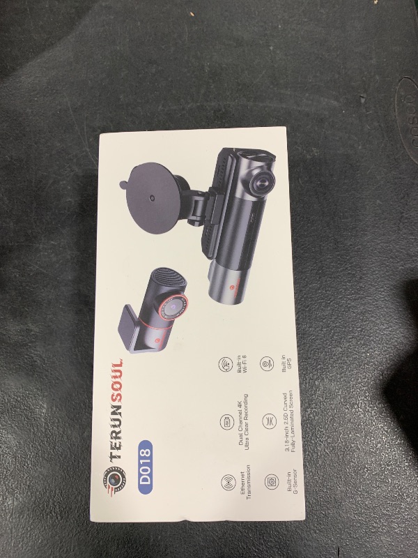 Photo 1 of TERUNSOUl 4K+4K+1080P 3 Channel Dash Cam Front and Rear with Cabin, Free 128GB Card Included, 5.8GHz WiFi6 - up to 20MB/s, IR Night Vision, Built-in GPS, G-Sensor, 24H Parking Mode, Support 512GB Max