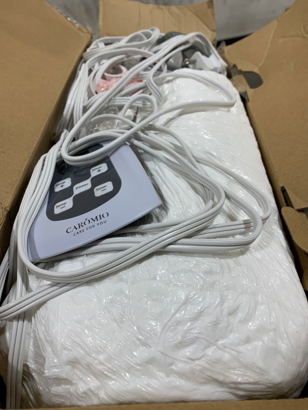 Photo 1 of CAROMIO Heated Blanket King Size with LCD Dual Controller, Waffle Weave Fast Heating Electric Blankets, 10 Heat Levels & 1-12H Time Settings, ETL Certified, Machine Washable, Off White, 100" x 90"