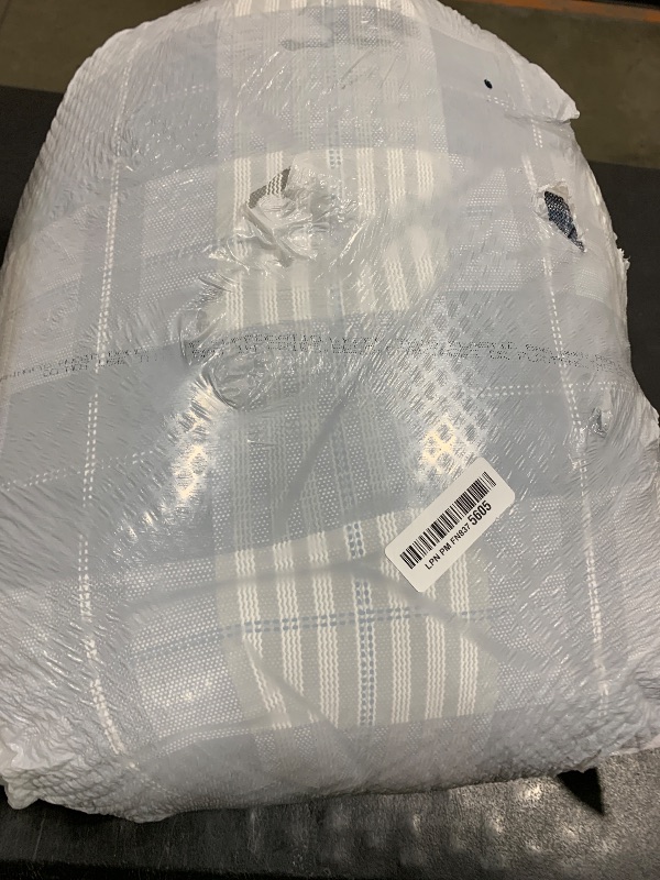 Photo 1 of SLEEPBELLA Comforter Queen Size, 600 Thread Count Cotton Navy Blue & Grey Buffalo Pattern Blue Plaid Comforter Sets,Down Alternative Bedding Set 3Pcs (Queen, Navy Plaid)