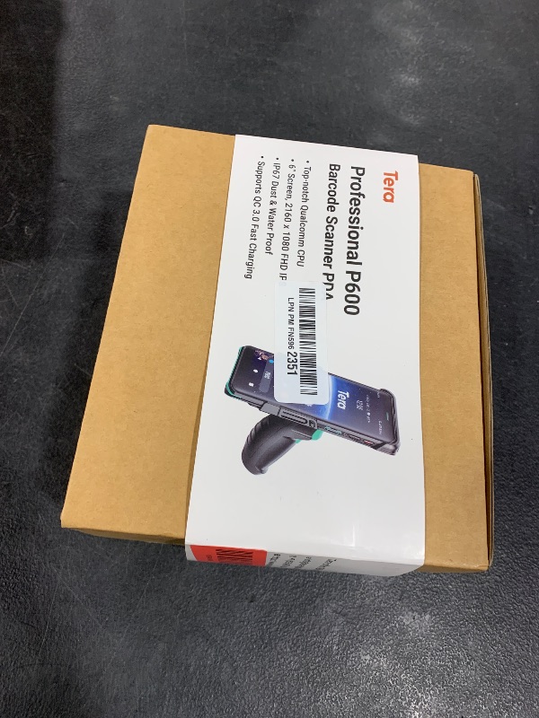 Photo 1 of Tera Android 11 Barcode Scanner PDA: with Pistol Grip Wi-Fi 6 Ready Handheld Mobile Computer 6” Full Screen Qualcomm CPU HS7 Scan Engine IP67 Rating 4+64 GB QC 3.0 Fast Charge Inventory Scanner P600