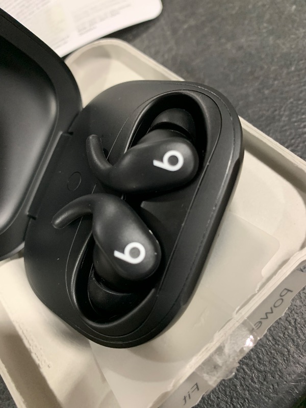 Photo 1 of Beats Powerbeats Fit - Wireless Noise Cancelling Workout Earbuds with Secure-Fit Wingtips, Up to 30-Hour Battery Life, Sweat & Water Resistant, Apple & Android Compatible - Jet Black