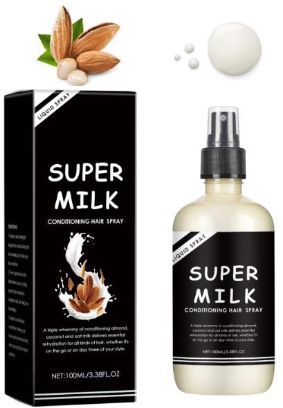 Photo 1 of 1 Pcs Super Milk Conditioning Hair Primer, Super Milk Conditioner Hair Detangler Spray, Softening Moisturizing Nourishing Smooth Hair Care,Suitable for All Hair Types.