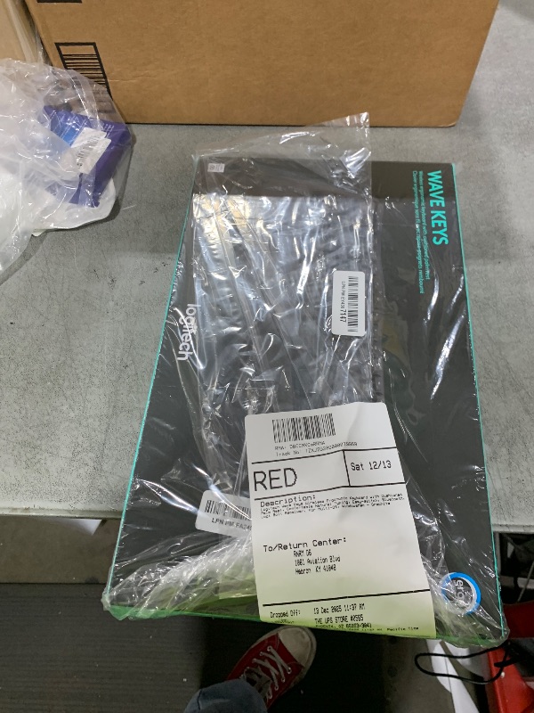 Photo 1 of Logitech Wave Keys Wireless Ergonomic Keyboard with Cushioned Palm Rest, Comfortable Natural Typing, Easy-Switch, Bluetooth, Logi Bolt Receiver, for Multi-OS, Windows/Mac - Graphite