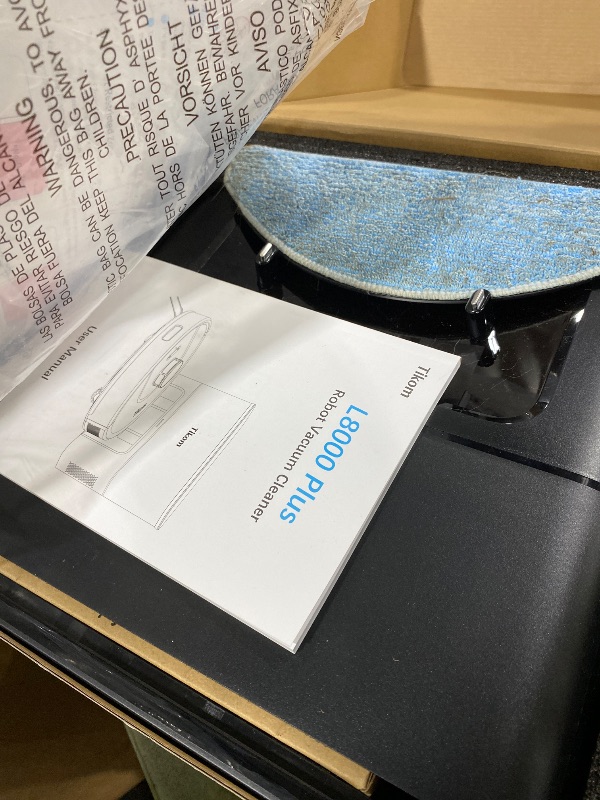 Photo 1 of Tikom Robot Vacuum and Mop, 6000Pa Robotic Vacuum Cleaner with Self-Emptying Base, 90 Days Capacity, LiDAR Navigation, Home Mapping, Ideal for Pet Hair, Hard Floors, Carpet (L8000 Plus)