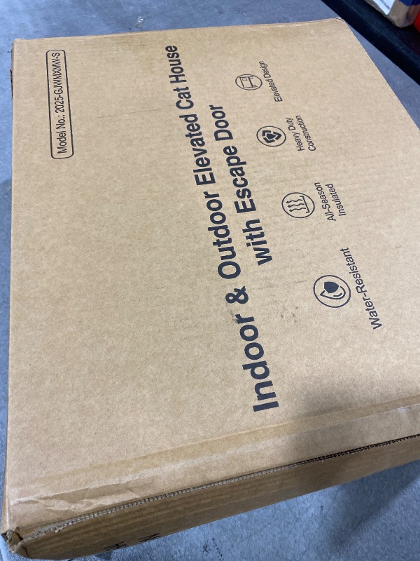 Photo 1 of Weatherproof Heated Cat House for Outdoor in Winter, Heated Cat Bed Kitty Shelter with Cat Heating Pad, Insulated & Safe Escape Door, Warm House for Outside Stray Cat (Leaf Color, 12"x16"x16")