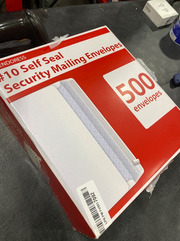 Photo 1 of #10 Envelopes Letter Size Self Seal | 500 Business Mailing Security Peel and Sealing Envelope | 100% Tinted | no 10 White Windowless Legal Regular Plain Envelops Pack | 4-1/8 x 9-1/2 Inches | 24 LB