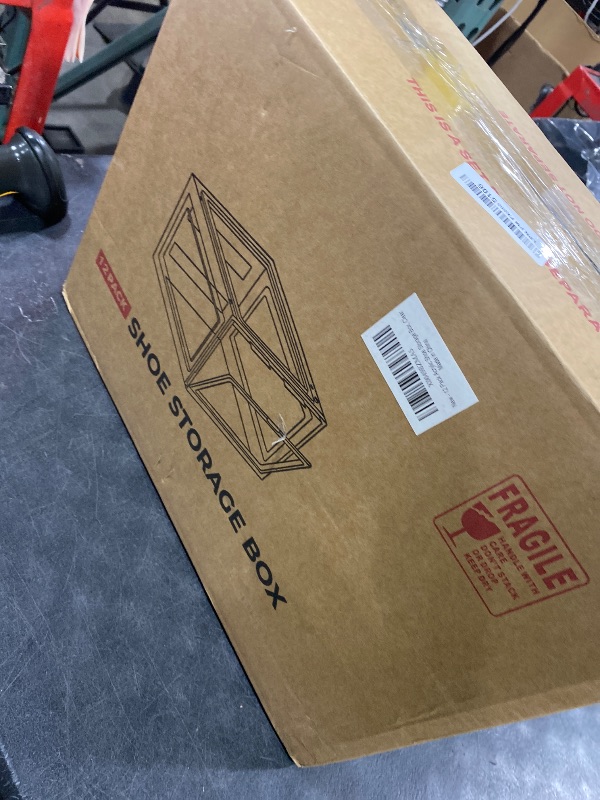 Photo 1 of MCIJRJOI 12 Pack Hard Sturdy Thickened Rigid XX Large Shoe Storage Organizer for Closet, Clear Stackable Sneaker Shoe Boxes Rack Containers Display Case Bins with Lids, White