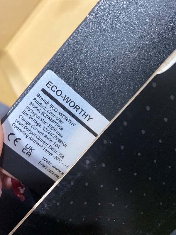 Photo 1 of ECO-WORTHY 60A MPPT Solar Charge Controller with Bluetooth&WiFi, Max PV Input 150V,12/24/36/48V Solar Panel Regulator for Lead-Acid/Lifepo4 Battery in Solar System RV