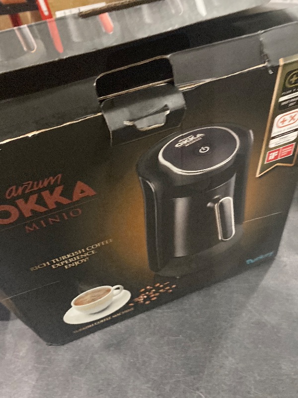 Photo 1 of Arzum Okka Minio Automatic Turkish/Greek Coffee Machine, USA 120V Ul, black/Silver,4 cups