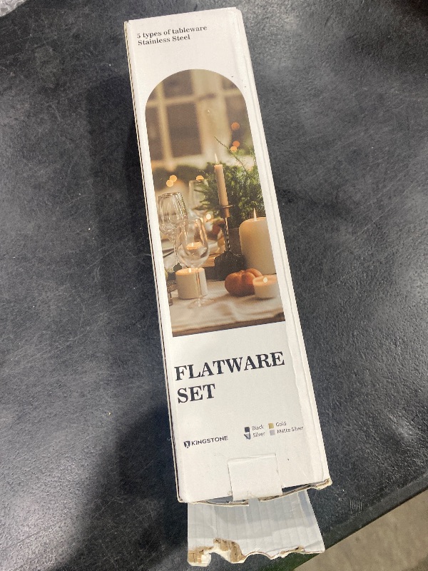 Photo 1 of KINGSTONE 10-Piece Silverware Set, 18/10 Stainless Steel Flatware Set - Luxury Elegant Striped Cutlery with Dishwasher Safe, Durable for Family Dining, Catering, Weddings, Anniversaries Gift