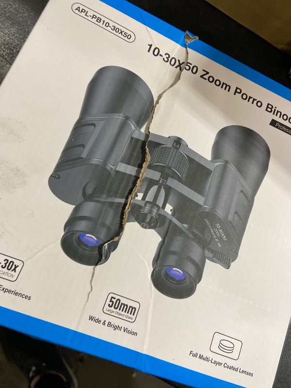 View 2 of 10-30x50 High Power Military Zoom Binoculars for Adults, Low Light Night Vision/Daily Waterproof / BAK7 Prism/FMC Lens, HD Professional Binoculars for Bird Watching, Hunting, Outdoor, Hiking.
