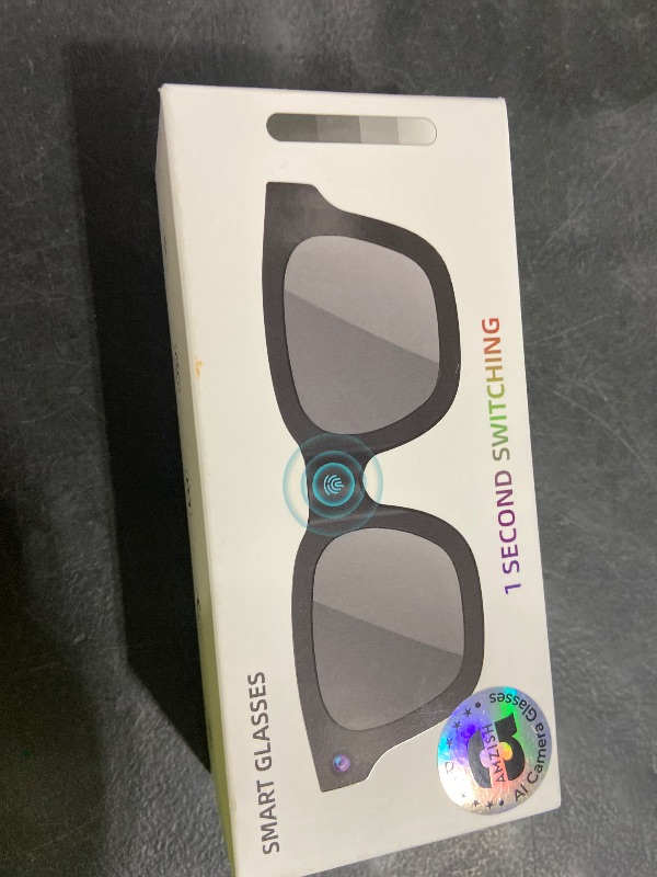Photo 1 of Ai Smart Glasses with Camera, Electrochromic Lens, 8MP HD Anti-Shake Bluetooth Camera Glasses, 1080p Video Recording, Real Time Translation Open Earbuds , Voice Assistant, Sunglasses for Men Women