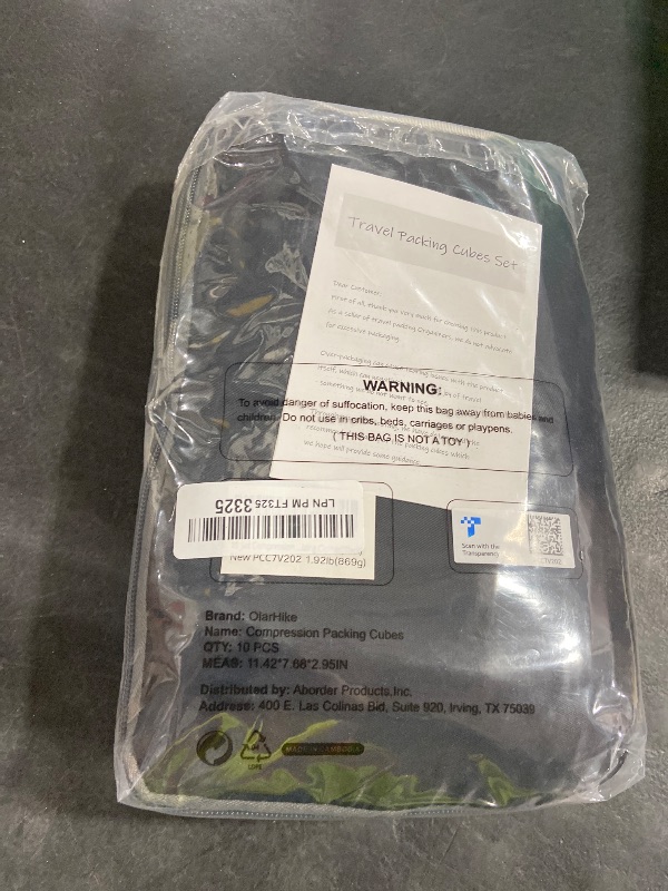 Photo 1 of 10 Set Compression Packing Cubes for Travel Essentials,Compressible Expandable Packing Cubes for Suitcase,OlarHike Luggage Organizer Bags for Travel,Handy Helper for Organizing Clothes(Black)