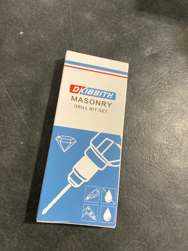 Photo 1 of 10-Piece Masonry Drill Bit Set for Concrete Tile Glass Ceramic Brick,1/8 to 1/2 Inch Drilling Bits with Triangle Handle,Tungsten Steel Alloy Tip.?Black?