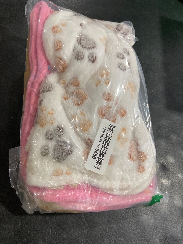 Photo 1 of 1 Pack 3 Blankets Super Soft Fluffy Premium Fleece Pet Blanket Flannel Paw Printed Throw for Dog Puppy Cat (Small 23x16'', Brown, Pink, White)