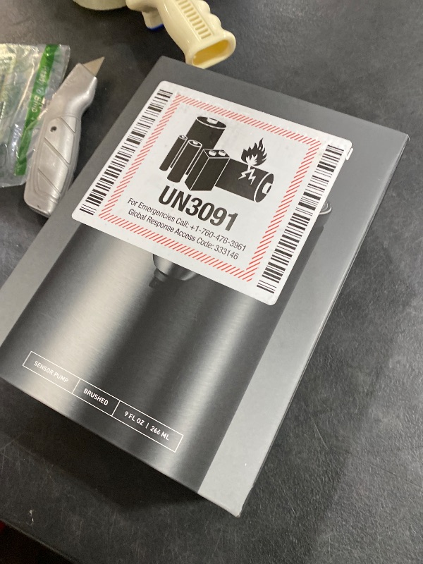 Photo 1 of simplehuman 9 oz. Touch-Free Automatic Rechargeable Sensor Pump, Brushed Stainless Steel, New