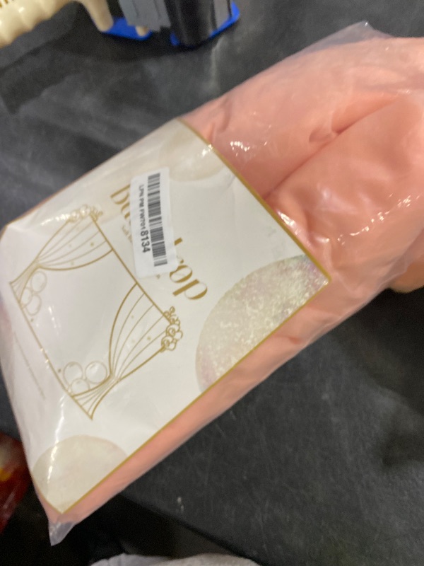 Photo 1 of 10×10ft Peach Tulle Backdrop Curtain with Lights String for Parties, Sheer Photo Curtain Backdrop Drapes for Wedding Party Photography Backgrounds