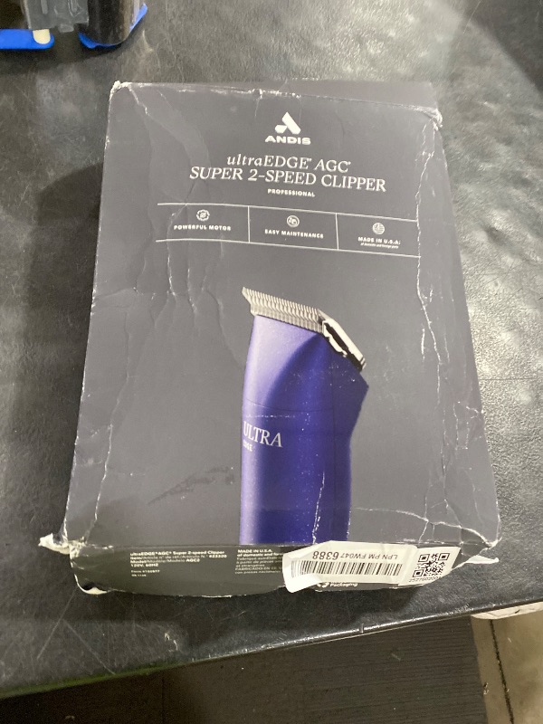 Photo 1 of Andis Professional UltraEdge Super 2-Speed Detachable Blade Dog/Pet Clipper, Rotary Motor with Shatter-Proof Housing, Runs Calm & Silent, 14-Inch Cord, for All Dog Coats & Breeds, 120 Volts, Blue